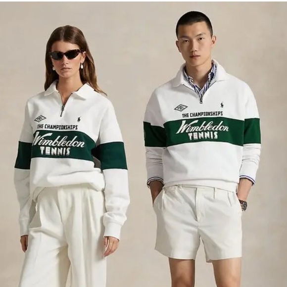 Polo Ralph Lauren Unisex Wimbledon Relaxed-Fit Fleece Sweatshirt - Picture 1 of 7